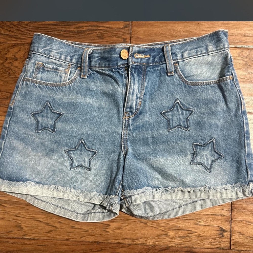 Old Navy Blue Star Embroidered Jean Shorts